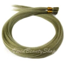200 Pre Bonded Glue Stick I Tip Smoky Ash Blonde Remy Human Hair Extensions 22"