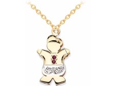 Personalized 18x12MM Boy Birthstone Pendant Necklace Sterling Silver or Yellow G