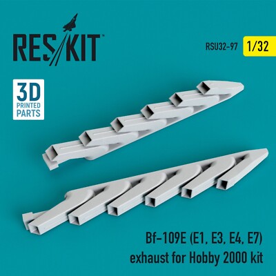 Bf-109E (E1, E3, E4, E7) exhaust for Hobby 2000 kit ResKit RSU32-0097 Scale 1:32