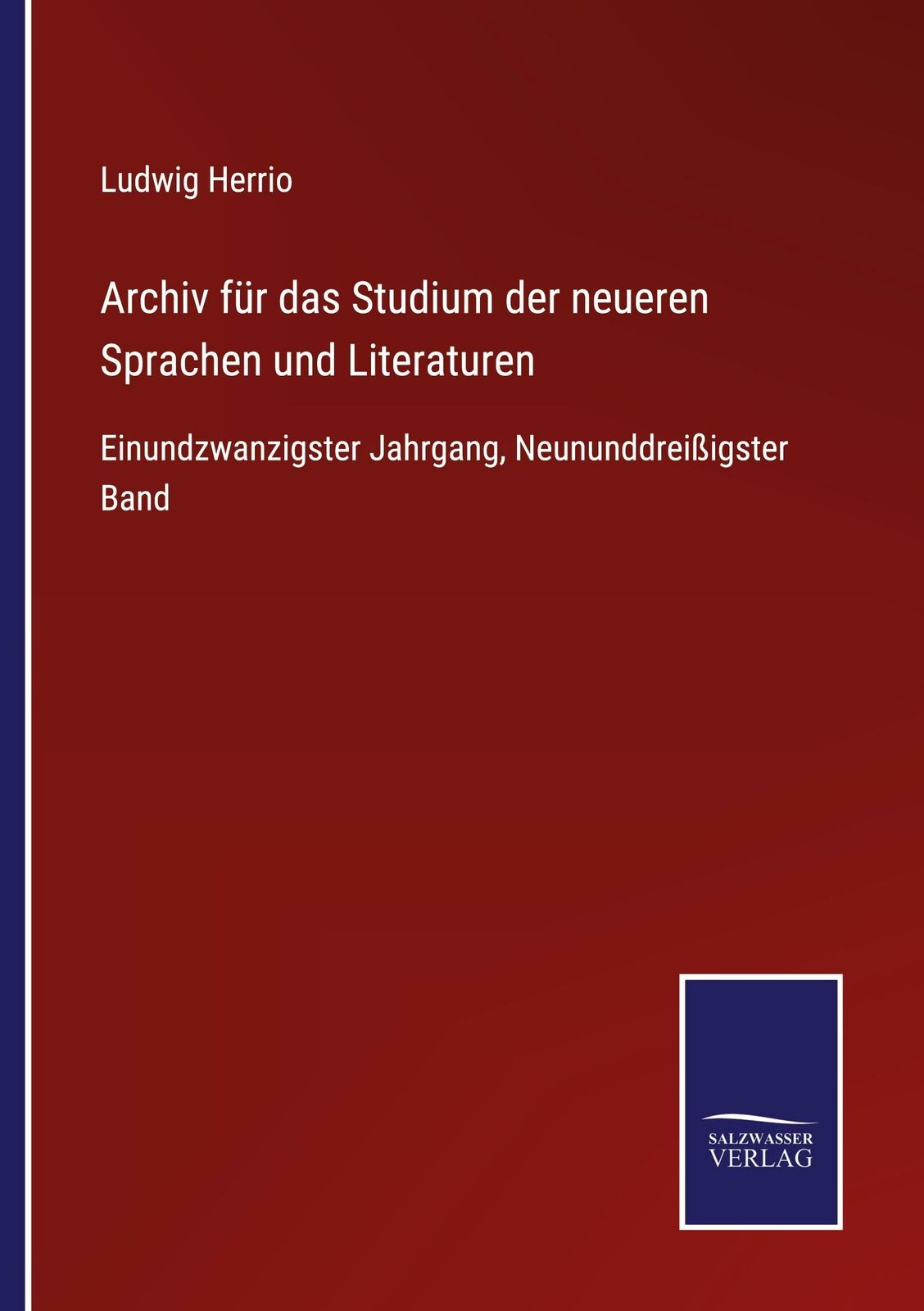Thumbnail - Archiv Für Das Studium Der Neueren Sprachen Und Literaturen | Buch |