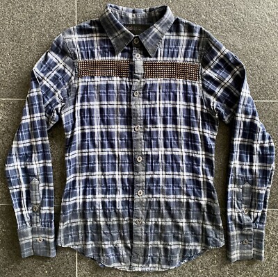 JADED BY KNIGHT S GRUNGE 46 handmade L.A. US PAINTED BLEACHED SHIRT FLANELL HEMD
