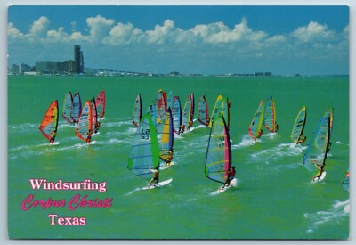Windsurfing Cole Park Corpus Christi Texas TX Continental 4X6 Postcard Phagan