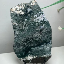 310gNatural Aquatics Moss Agate slice Quartz Crystal Mineral Specimen decor pg28