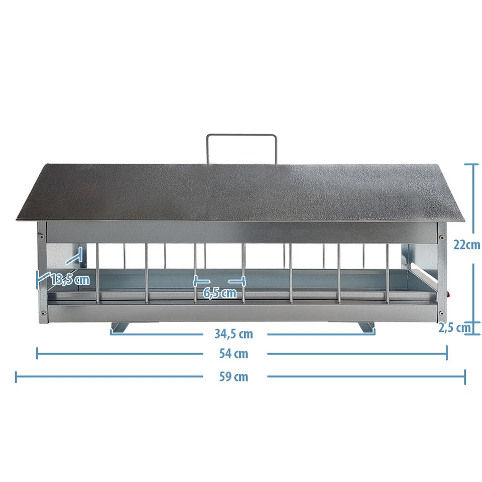 Futtertrog - Futterspender - Futterautomat für Tauben Metall 60 cm mit Schublade - Bild 4 von 4