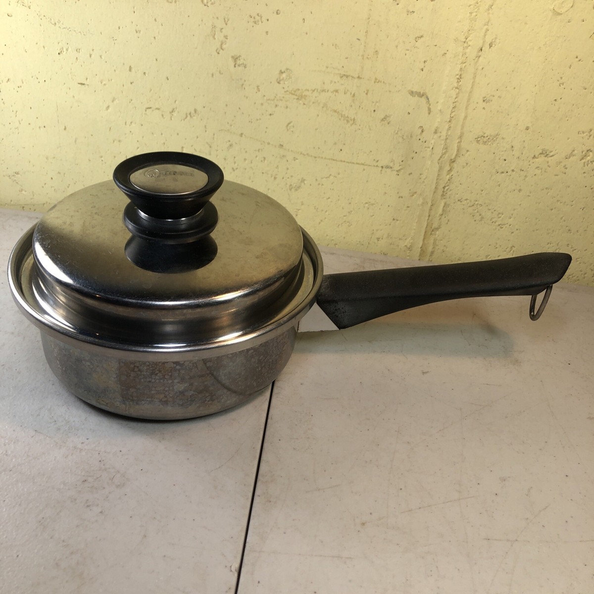 Vintage Amway Queen 18/8 Stainless Steel 3-Ply Sauce Pan Pot with