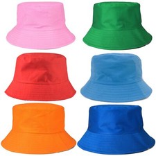 6 PCs Unisex Bucket Hats Solid Color Sun Hat Cap for Women Sumer Beach Outdoo...