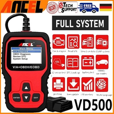 Ancel VD500 Car Full System OBD2 Scanner Fit For VW Auto Scan Tool ABS EPB Reset