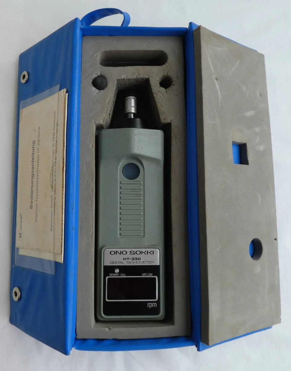 Tacómetro digital ONO SOKKI HT-330 + estuche + manuales - probado vintage