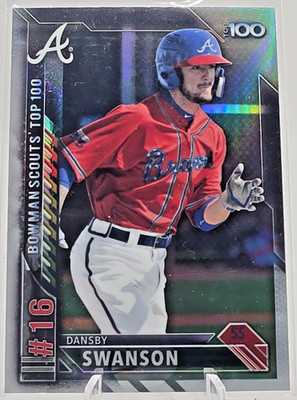 2016 Bowman Chrome Bowman Scouts Top 100 #BTP16 Dansby Swanson c71 BRAVES CUBS