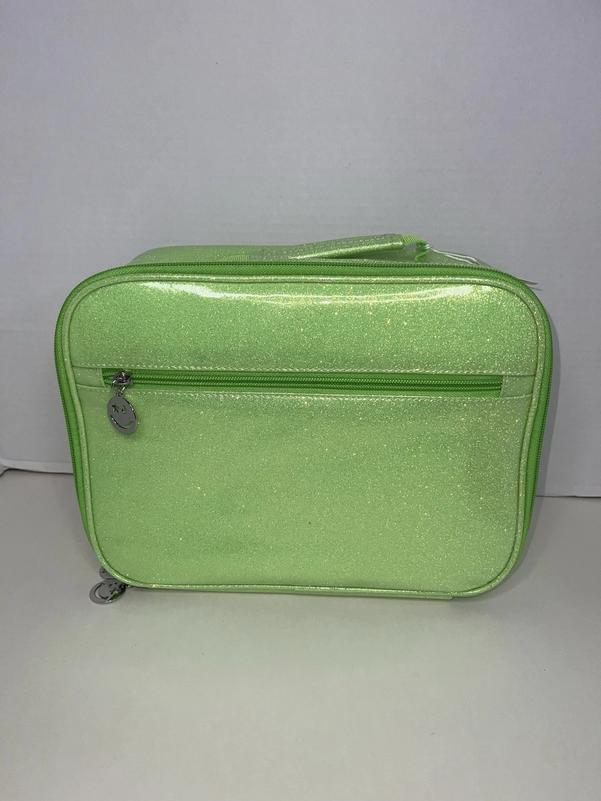 Lime Green Glitter Cosmetic Bag – Sparkly Makeup Pouch, Travel Organizer