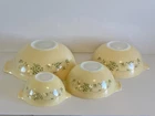 Vtg Complete Pyrex 4 Shenandoah Cinderella Nesting Mixing Bowl Set #441 – 444