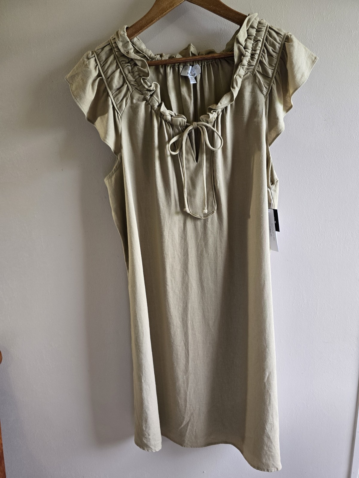 Women's NWT Signature By Robbie Bee Khaki/Brown Sleeveless Midi Sz XL Dress