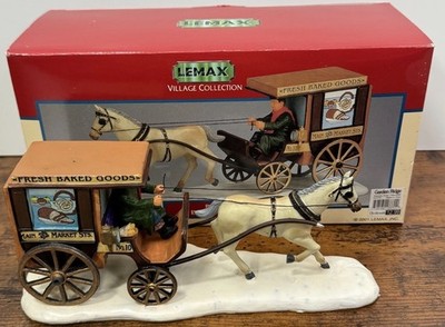 Vintage Lemax Village Collection Bakers Wagon Horse Carriage #13370 w/ Box 2001