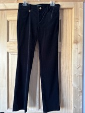 Lauren Ralph Lauren Black Velvet Velour Dress Pants Women's Sz 6 Gold Tone Logo