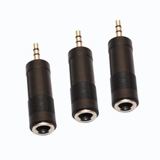 6.35 To 3.5mm Stereo Adapter 1/4" Female To 1/8" Male Mini Jack Black 3 PCS