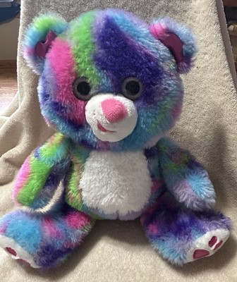 Fiesta Teddy Bear Cuddly Soft Psychedelic 10'' Dye Tie Rainbow Color plush animal
