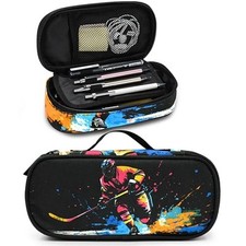 Pencil Case Pencil Pouch Large Capacity Pen Bag School Office Organizer Hockey