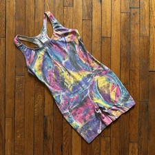 Vintage 80  s Body Force Bodywear Leotard Unitard Aerobics Size L Multicolor