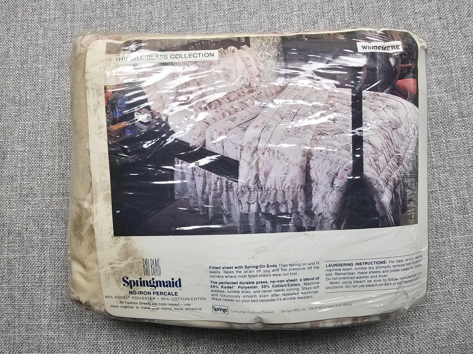 Vintage Bill Blass Springmaid Double Bed Set Floral No-Iron Percale USA New - Image 4 of 4