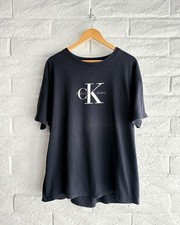 Vintage 90s Calvin Klein T Shirt Black Men's XL Single Stitch Made In USA