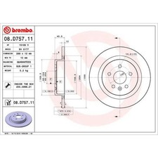 BREMBO 2x Bremsscheibe hinten Ø288 mm Voll beschichtet für Opel Astra K B16 1.0