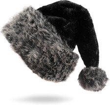 18 " Christmas Hats for Adults Christmas Headwear Fluffy Santa Hat for Women Men