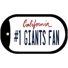 Number 1 Giants Fan Novelty Metal Dog Tag Necklace 2" x 1"
