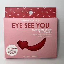 Embrace Your Face EYE SEE YOU Hydrating Under Eye Masks Rose Extract 5 pairs NEW