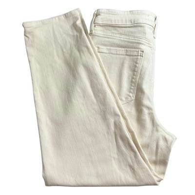 Athleta Sculptek Womens 6 Petite Bone Beige Flex Straight Leg Ankle Jeans