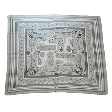 Hermes Carres140 Amazon Festival Green Cashmere Silk scarf N grade