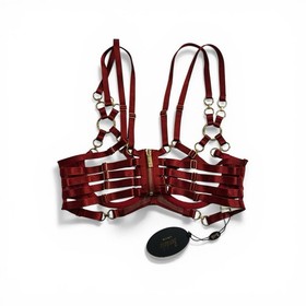 Bordelle Kleio Ouvert Wire Bra Burnt Red Gold Hardware Size SS SS23B03BR