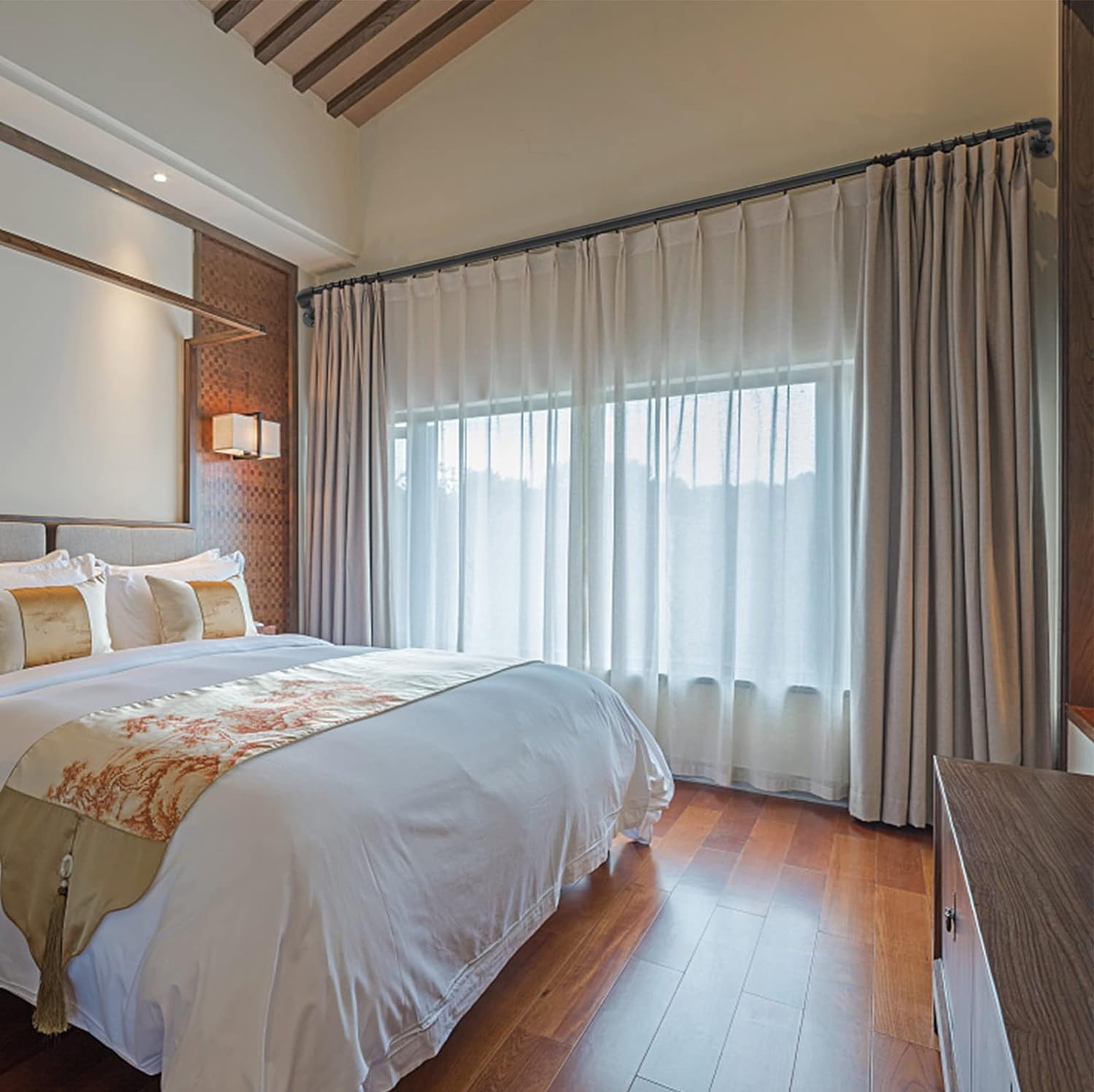 16" to 28" Long Window Curtain Rod Sturdy hanger Wall-Mounted for Window Closet