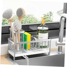  Silver Sponge Holder for Kitchen Sink, Sink Caddy Organizer Stainless Steel