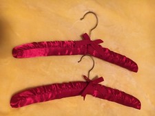 Red Satin Padded Hangers with bows - Lot of 2
