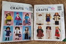 2 McCall's 18-Inch Doll Clothing Sewing Patterns -12 Outfits -P353 P354 UNCUT