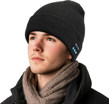 Bluetooth Beanie for Men Women, Beanie with Bluetooth Headphones, Built-In Mic,