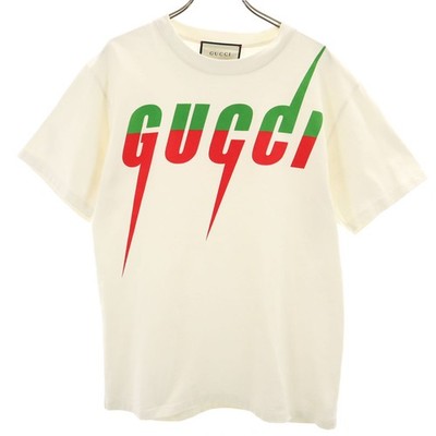 GUCCI made in Italy Short sleeve blade print T-shirt white Men's