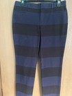 Banana Republic Women’s Dress Pants Flat Front Blue/Black Stripe Size 4 — photo 2