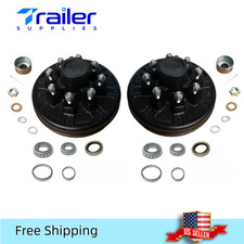 Trailer Brake Drum Kit 12x2 2 Pack 8 Lug 916 Studs Fits 7000 Lb Axle