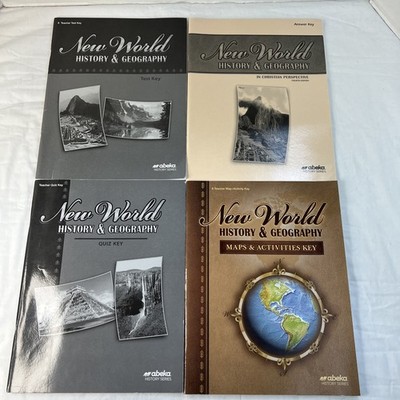 Abeka New World History & Geography Grade 6 Lot of 4 Teacher Keys 4th ed