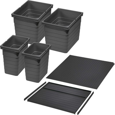 Ninka Abfalltrennsystem eins2vier KB 600 mm dunkelgrau Höhe 310 mm für TANDEMBOX