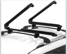 Universal Ski Snowboard Roof Rack For Cross Bars Holds 6 Skis 4 Boards Black