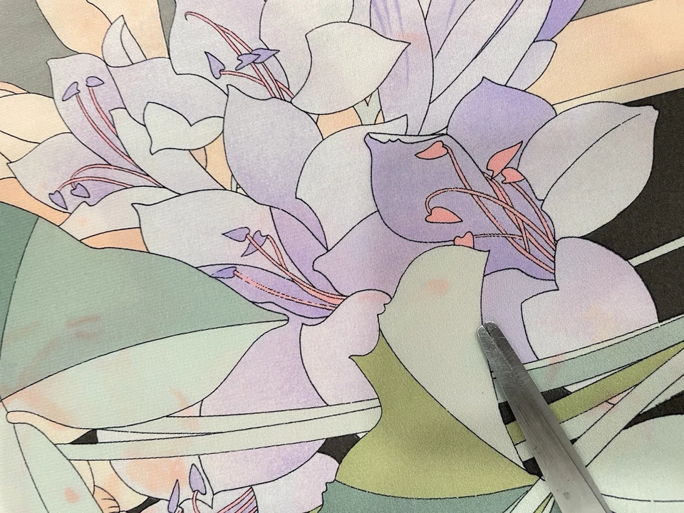 AS8# Leonard Paris Bufanda de Seda Marrón Estampado Floral Diseñador de Lujo Hecho en Francia Foto 3 de 4