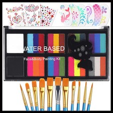All-in-One Rainbow Face Painting Kit with 26 Colors Professional Accessories