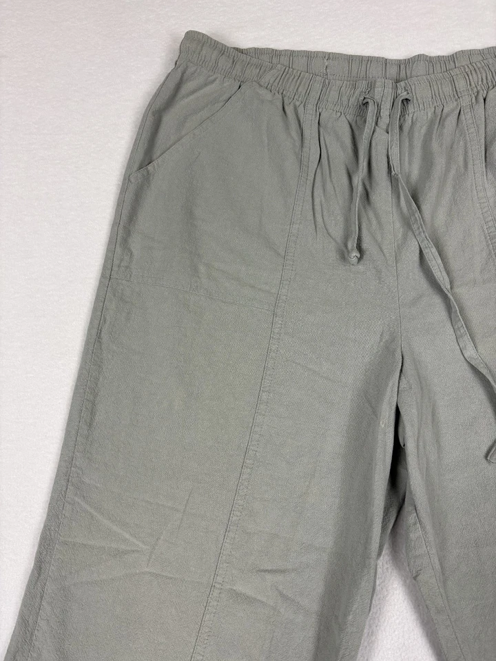 BLAIR WOMENS DRAWSTRING PANTS MED PT CASUAL SOFT COZY GREEN LOUNGE - Image 4 of 4