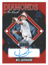 2025 Leaf Metal Will Gasparino Rookie Diamonds Rough Red Autograph /15 #DR-WG1