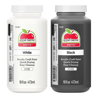 Promoabwb Set Featuring 2 White Black Acrylic Paint Colors 16 Fl Oz pack Of 2