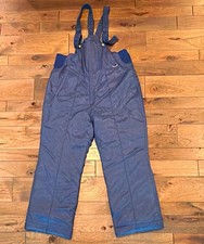 Vintage 80s David Peyser Snow Bibs Mens XL NEW Made in USA Ski Pants Retro Blue