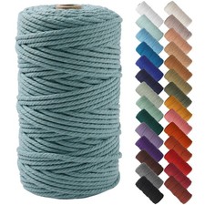 Macrame Cord 4mm x 109 Yards Eucalyptus Cotton Rope Colored Yarn Wall Decor