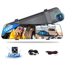 Mirror Dash Cam Front and Rear Dash Car Camera 4.5 inch 1080P IPS Touch Scree...